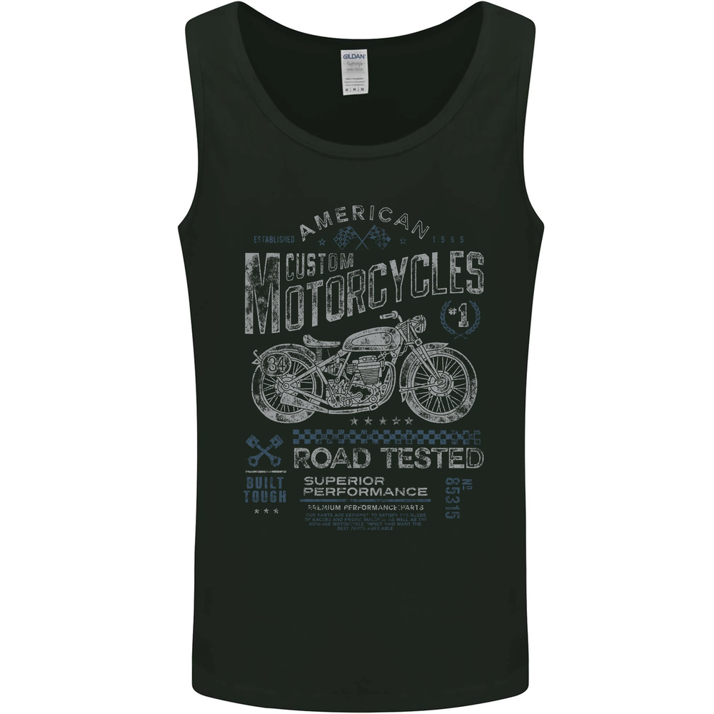 American Custom Motorcycles Motorbike Biker Mens Vest Tank Top