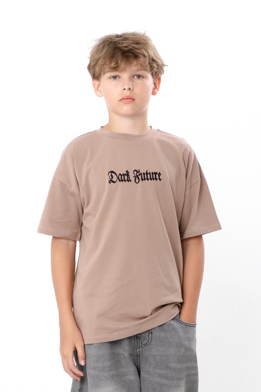 Boys’ Teen T-Shirt – Soft Cotton-Lycra Blend, Stylish Shoulder Embroidery, Co...