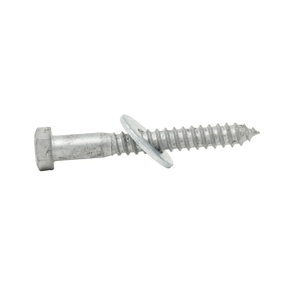 3/4 x 11 Inch Hot Dipped Galvanized Grade A Lag Screws with Flat Washers Pack of 10