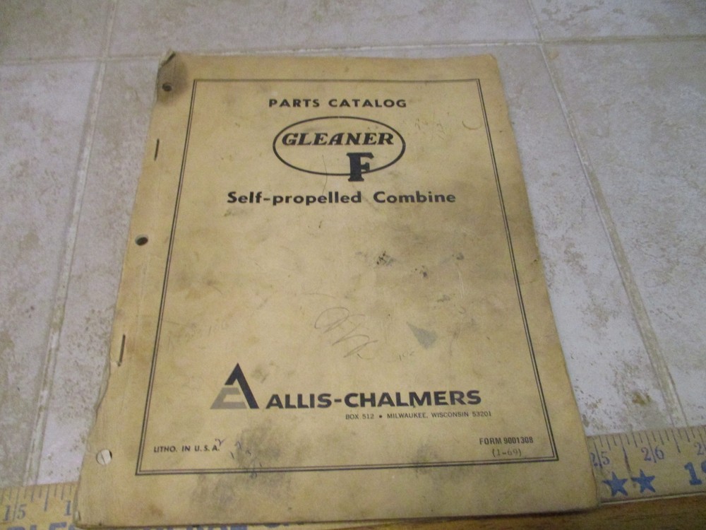 ALLIS CHALMERS F SERIES COMBINE PARTS CATALOG MANUAL AC Gleaner Self Propelled