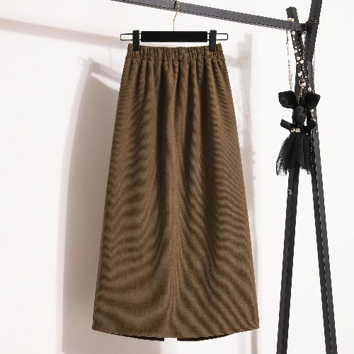 Skirts High Size Solid A-line Skirt Back Thick Double Skirts
