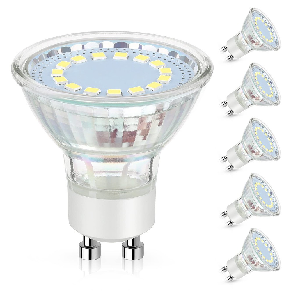 GU10 LED Light Bulbs, 50 Watt Halogen Equivalent, 6000K Cool White, Non-Dimma...