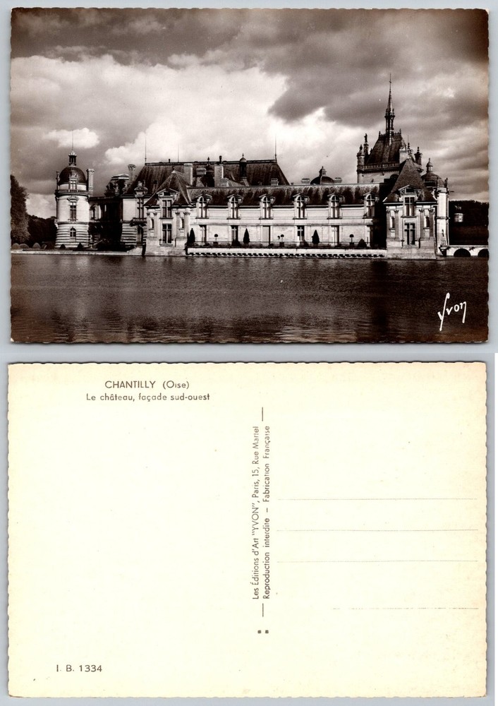 Château de Chantilly Oise France Vintage RPPC Southwest Facade YVON Postcard