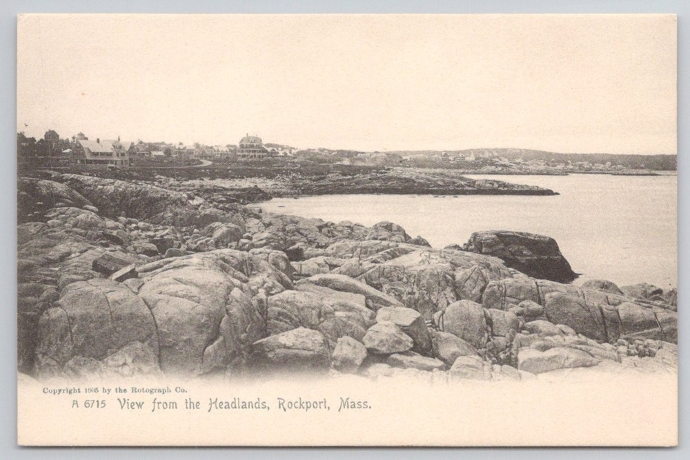 1906 Rockport MA Headlands Ocean View Postcard Rotograph Co.