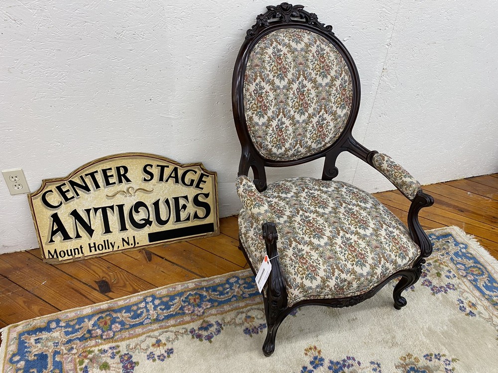 65317 Antique Walnut  Victorian Armchair Chair