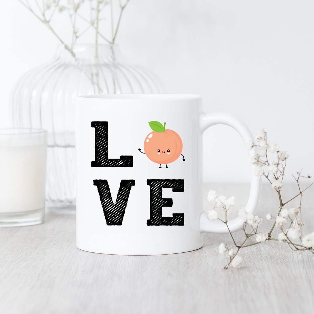 Peach Love Mug Peach Mug Peach Gift Peach Coffee Mug Peach Lover Gift Cute Peach