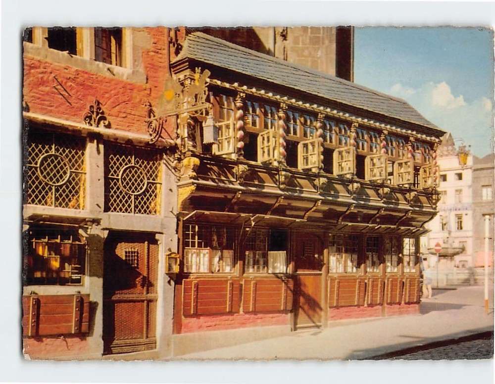 Postcard Der Postwagen Building in Aachen Germany
