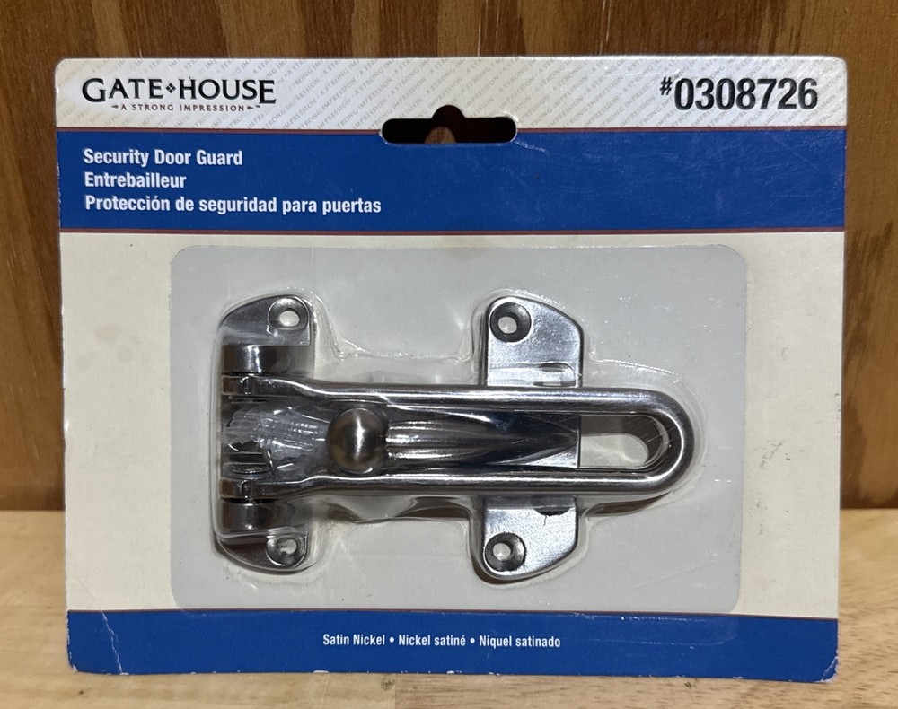 Gate House Security Door Guard Lock in Satin Nickel 0308726 New  