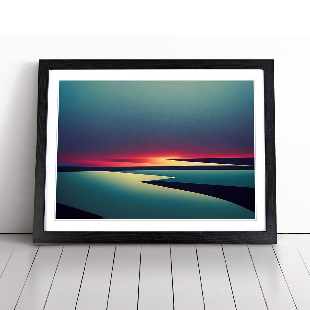 Abstract Ocean Scene Wall Art Print Framed Canvas Picture Poster Decor
