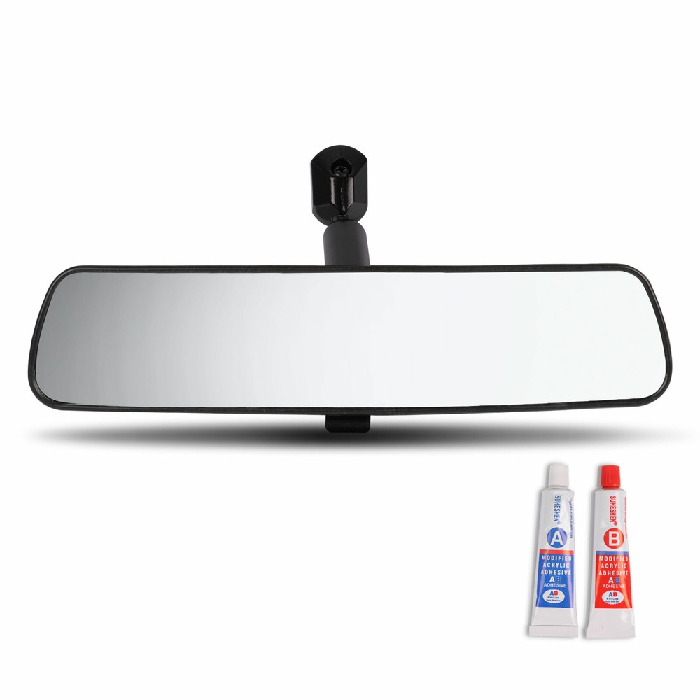 10 in Inside Rear View Mirror w/ AB Glue Heavy Duty Replacement Mirror Universal