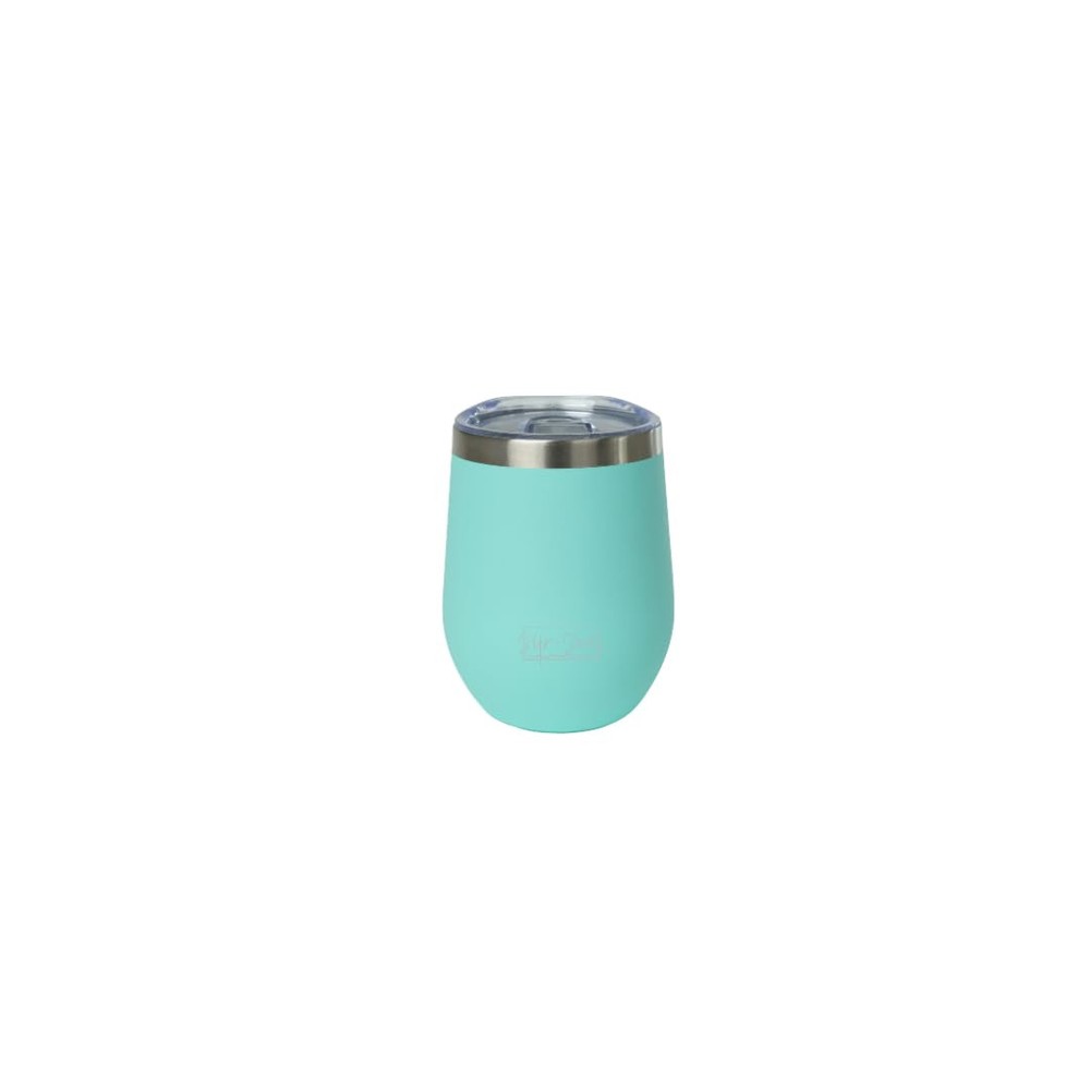 Antiqua 12 oz Stainless Steel Ceramic Lined Wine Tumbler with Lid | Stemless ...