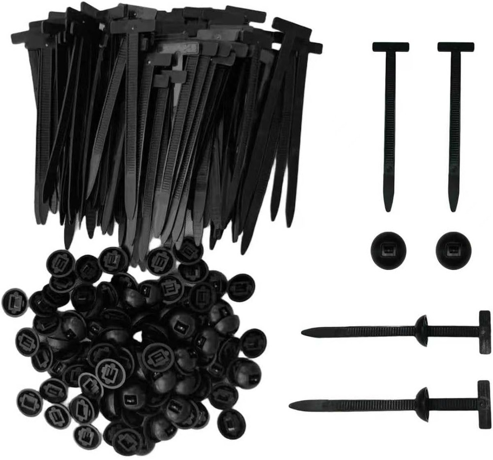 100Pcs Automotive Nylon Cable Tie Fastener Kit – Universal Car Zip Tie Buckle Cl