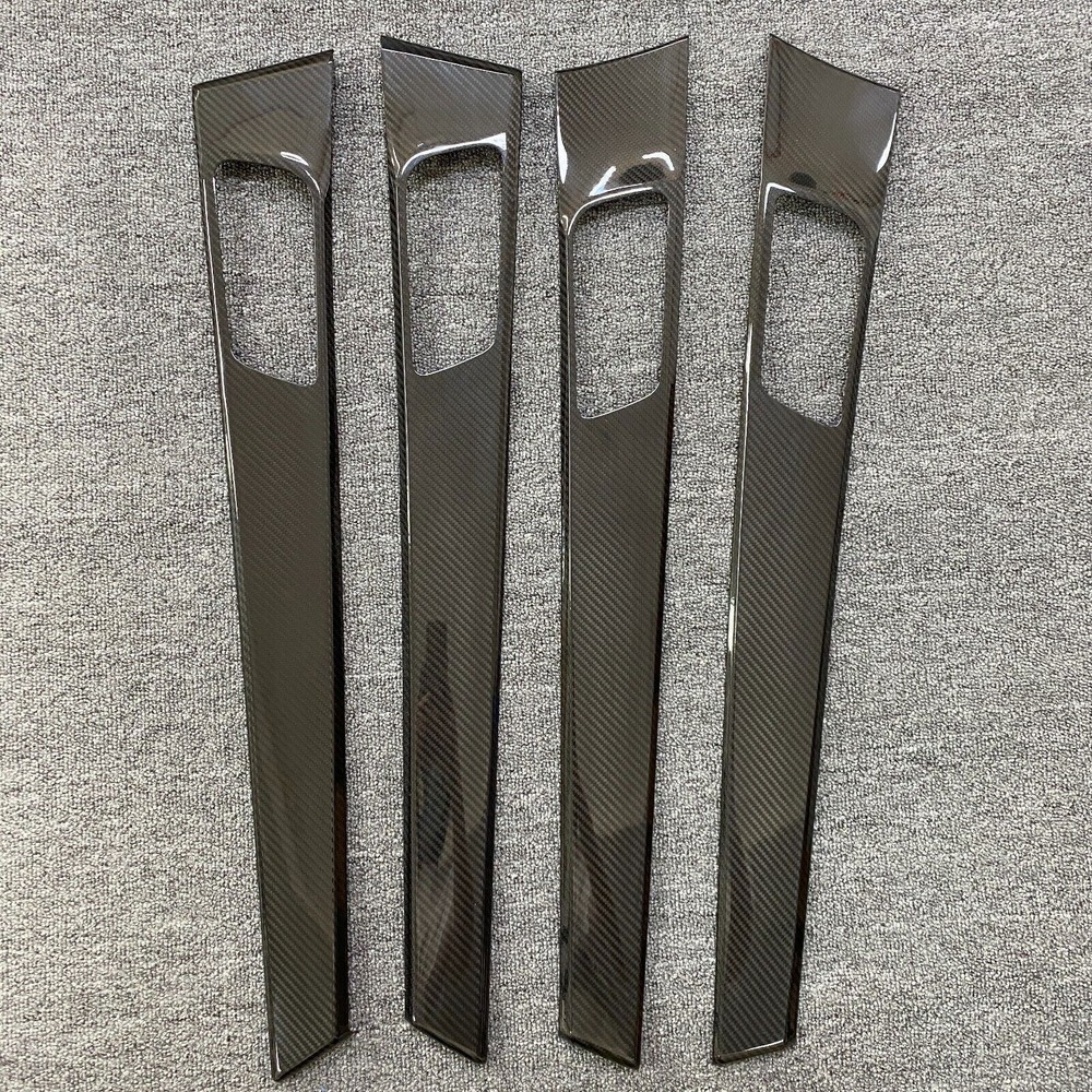 Dry Carbon Fiber Interior Door Panel Trim Cover For Porsche Panamera 2017-2023