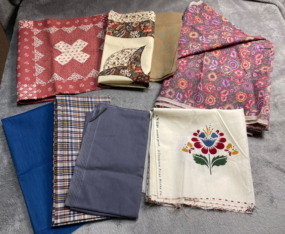 Vintage Fabric Patterned Floral Striped Solid Various Sizes