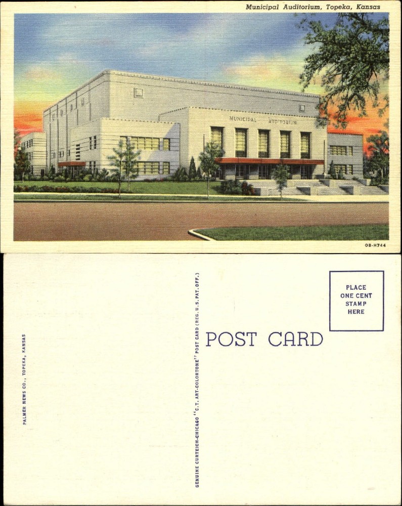 Municipal Auditorium Topeka Kansas KS linen 1930s