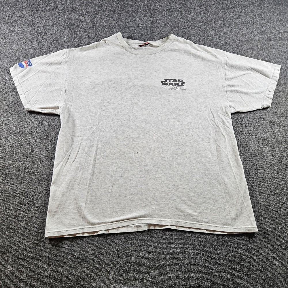 Vintage Star Wars Episode I Shirt Mens L/XL Gray Phantom Menace Graphic 90s