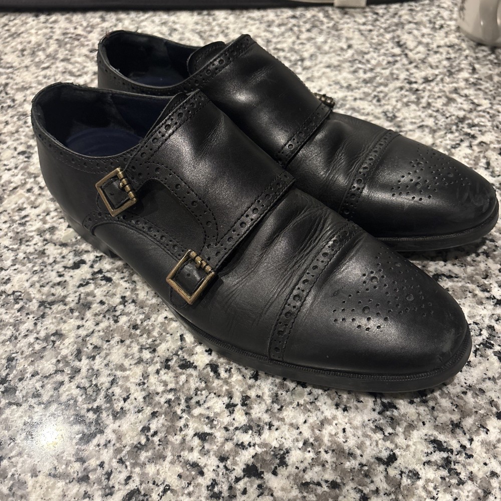 Cole Haan Men's Jefferson Grand OS Leather Monk Strap Shoes Size US 11M C26166