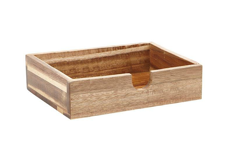 Acacia Wood Cocktail Party Paper Home Bar Bath Towel Guest Napkin Holder-image
