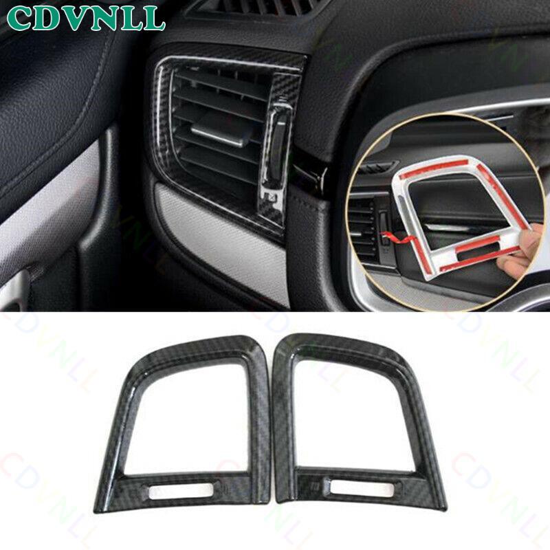 Console Side Outlet Vent Frame Cover For Honda CR-V 2017-2022 ABS Carbon Fiber