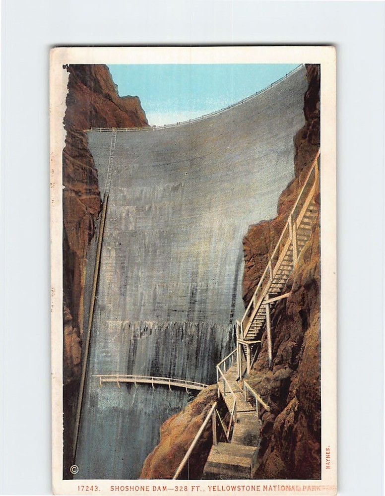 Postcard Shoshone Dam Yellowstone National Park Wyoming USA
