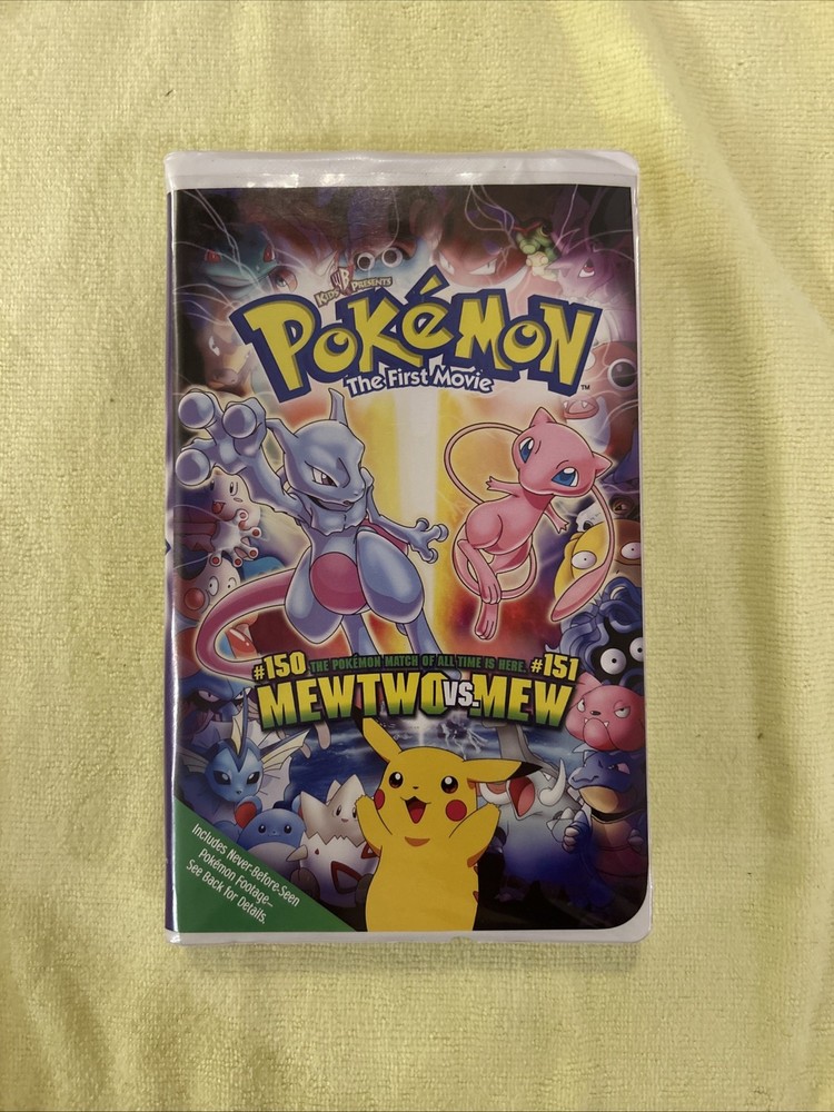 Pokemon The First Movie Mew Two vs Mew VHS Video Tape Cassette Extra Footage