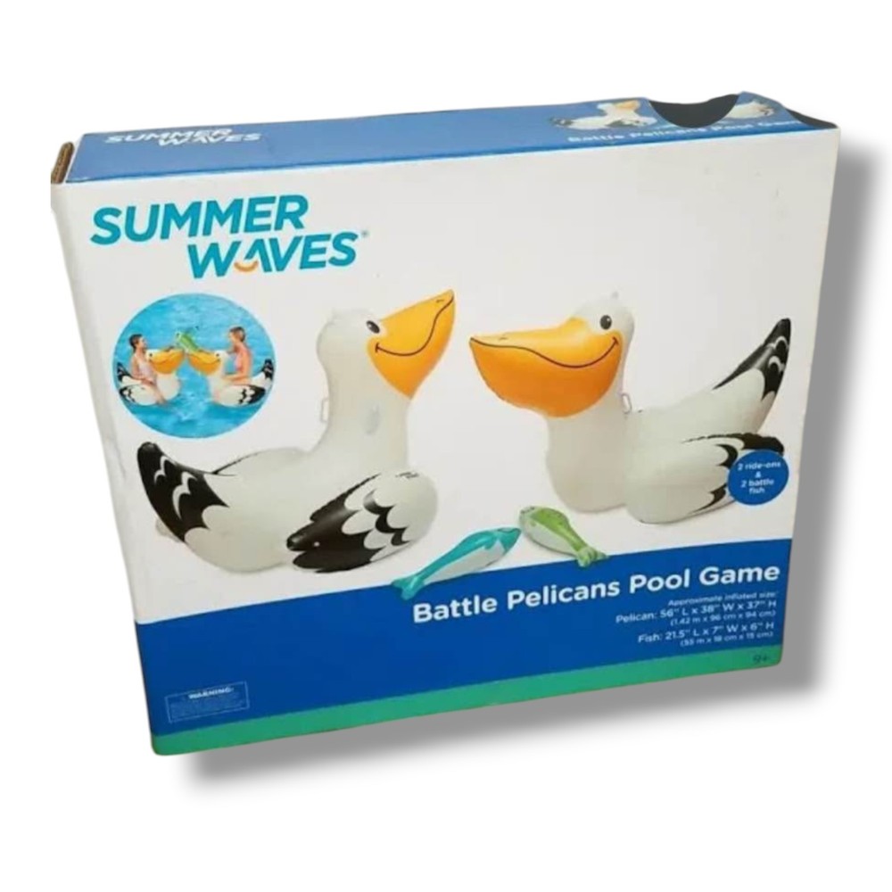 Summer Waves Happy Pelican *2* Ride On Swimming Inflatable Float Pool Game New