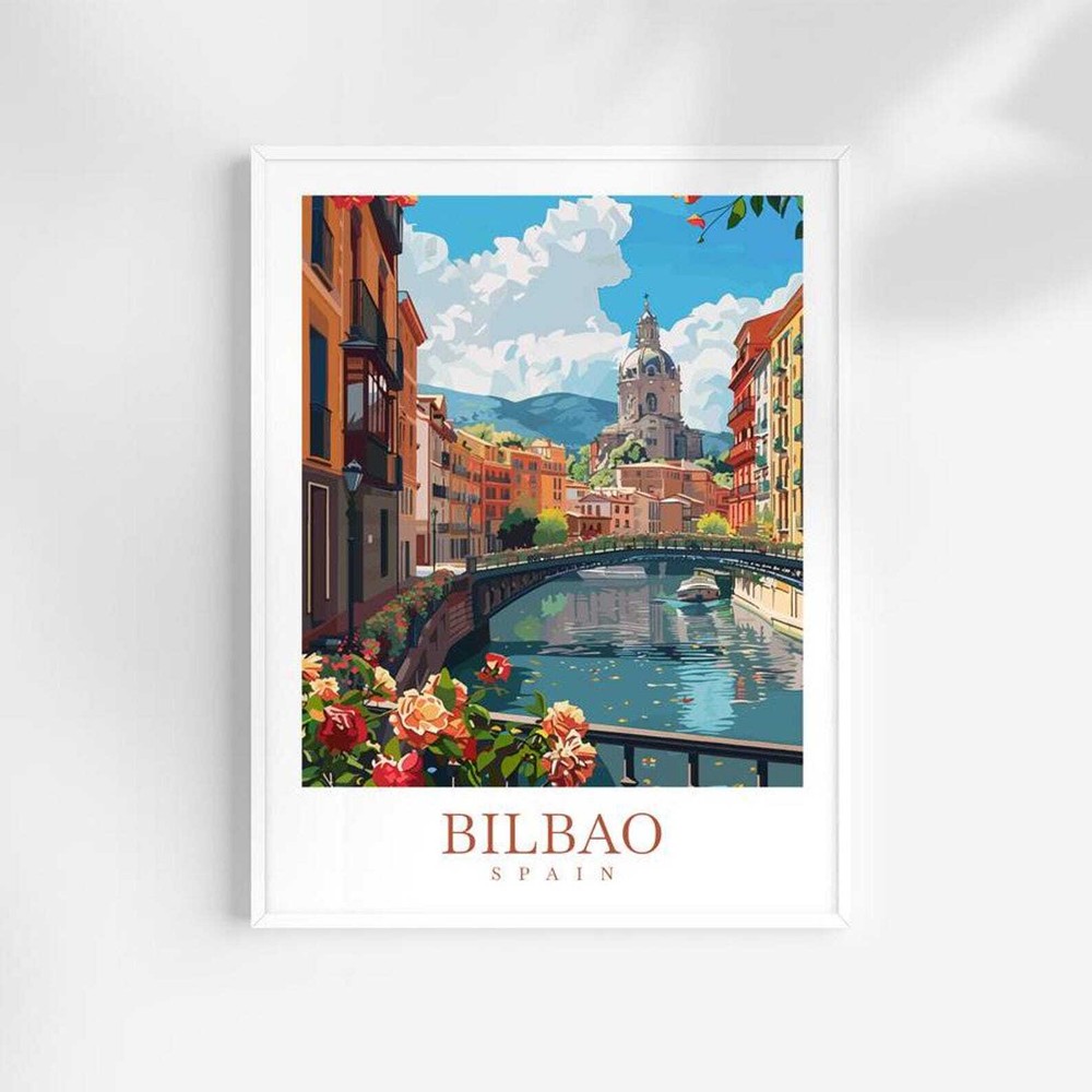 Bilbao Travel Print Wall Art Spain Wall Hanging Home Dcor Bilbao Gift Art