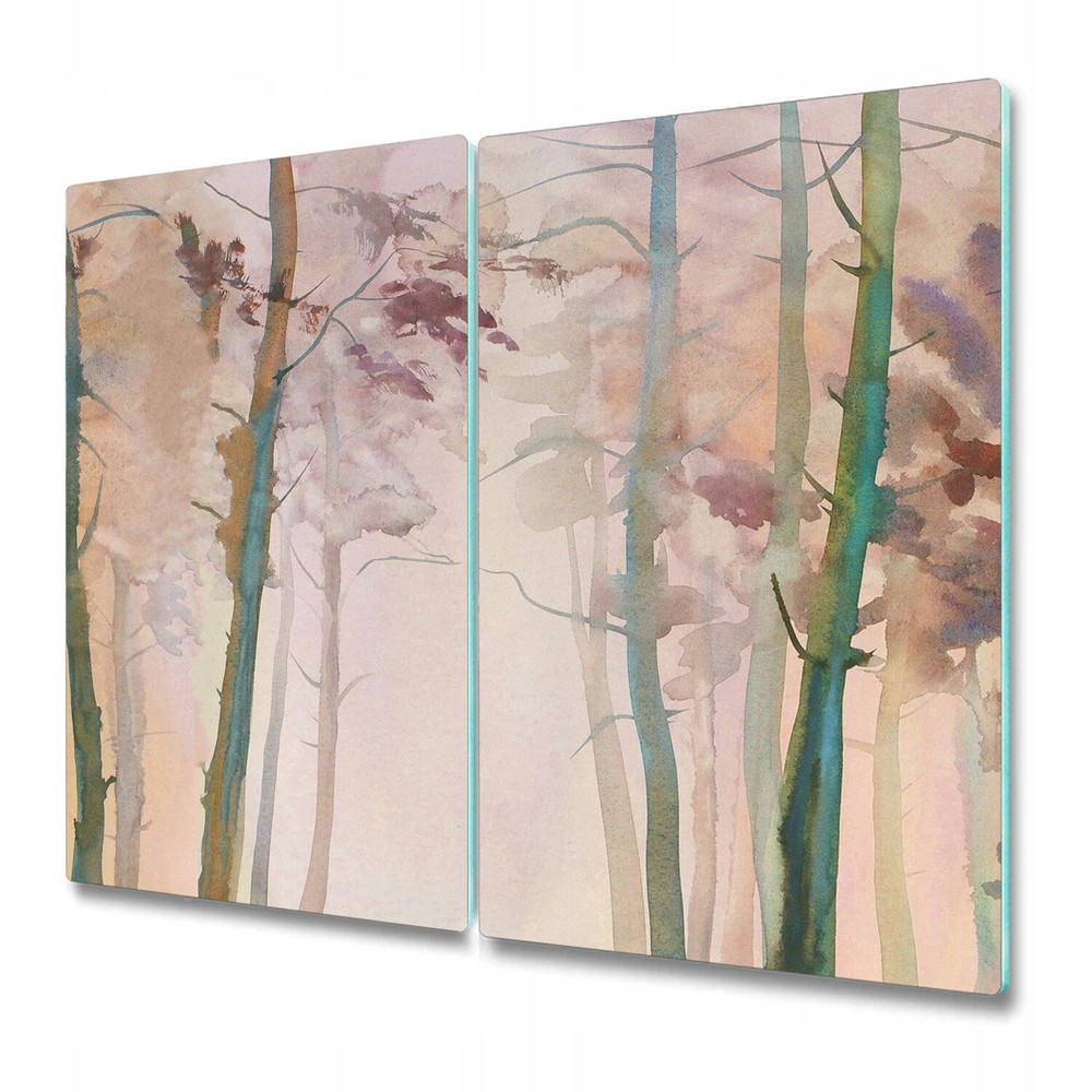 Glass Chopping Cutting Board Autumn Forest | Warm Coloured painting | 2x30x52