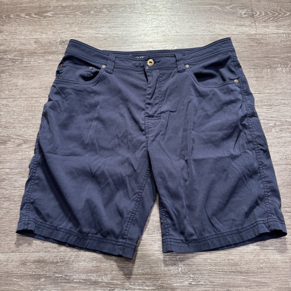 prAna Shorts Mens 35 Blue Stretch Brion Stretch Nylon Cargo 9