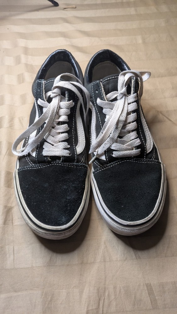 Vans Shoes Womens 8 Old Skool Sneakers Lace Up Flats Black Suede Casual