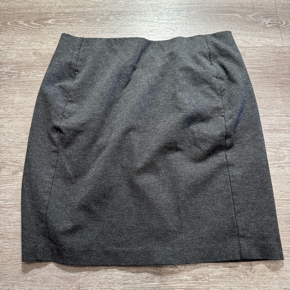 J Jill Skirt Womens Medium Gray Ponte Pencil Viscose Rayon Preppy Casual Adult
