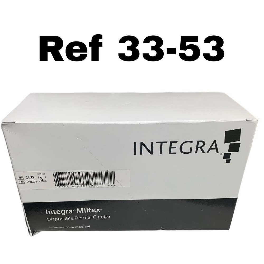 INTEGRA MILTEX 33-53, DISPOSABLE DERMAL CURETTE 3MM, BOX OF 50 PCS Training
