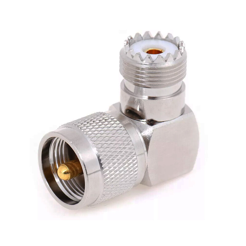 Right Angle RF Adapter UHF Male PL-259 to UHF Female SO-239 90° Connector lot