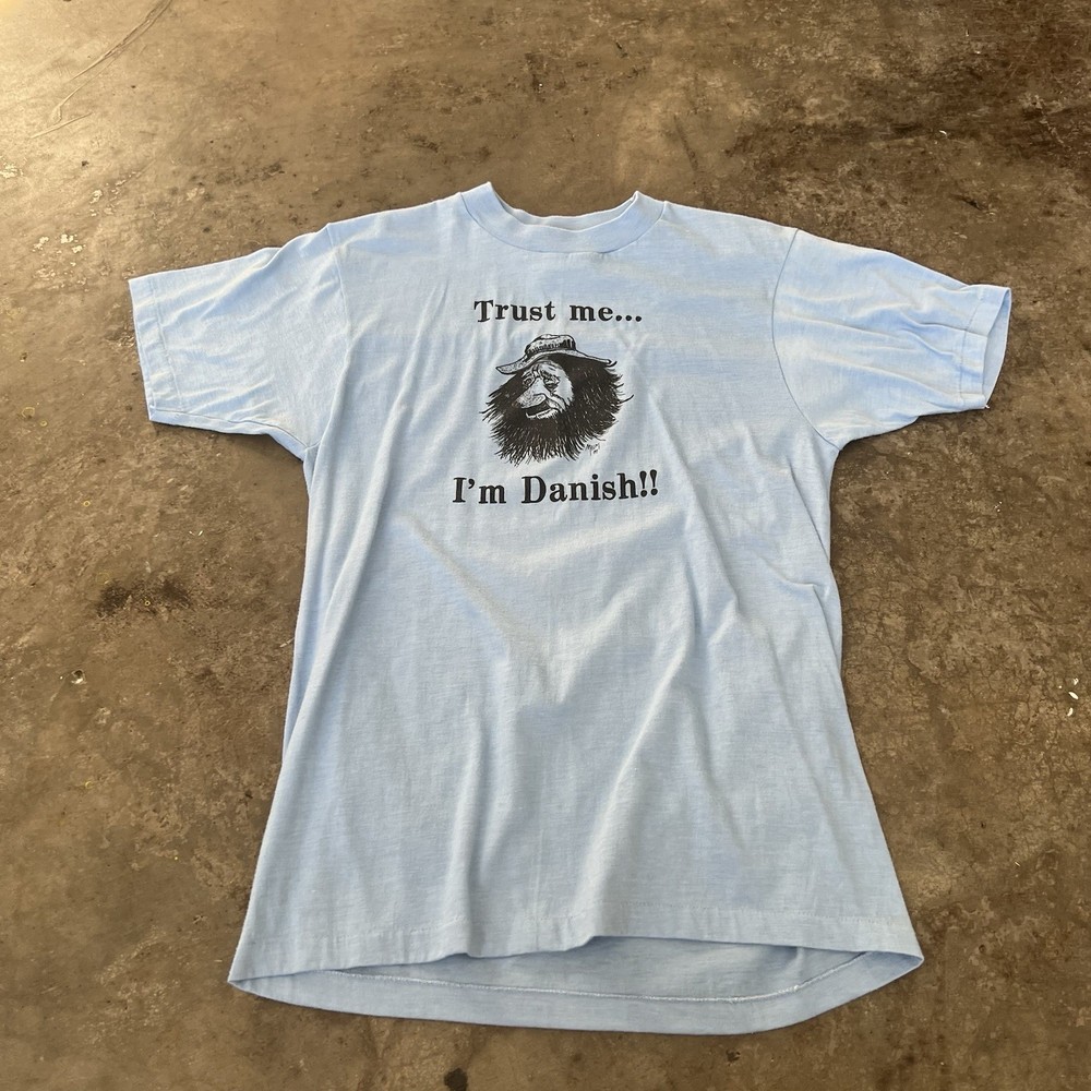 Vintage 80S Trust Me I’m Danish T-Shirt S/M Single Stitch