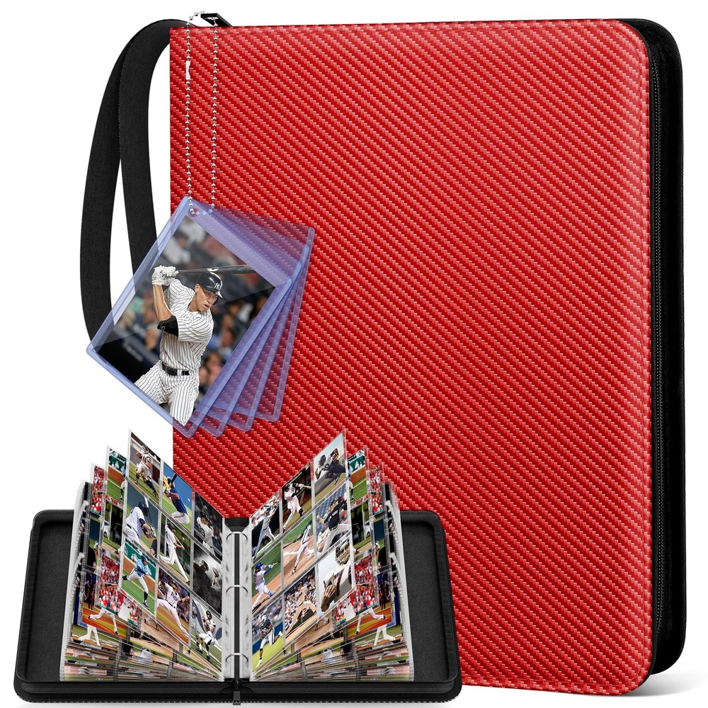 Trading Card Binder, 9 Pocket Card Binder with Card Display Design, 720 Doubl...