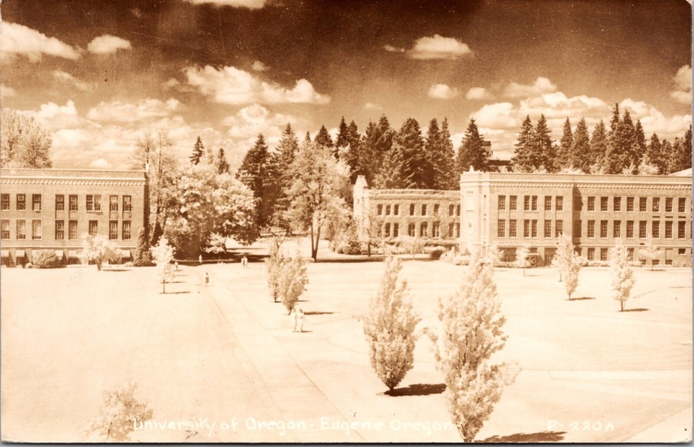 Real Photo Postcard University of Oregon in Eugene, Oregon