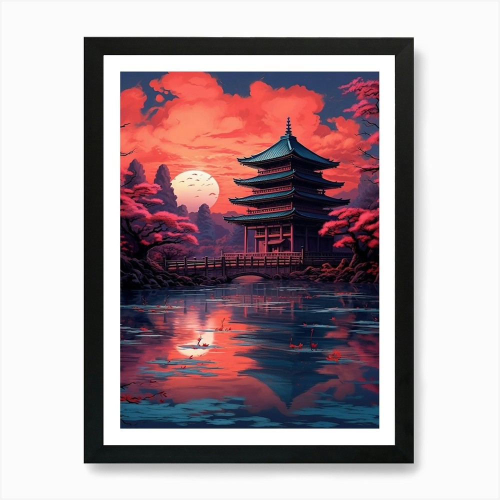 Japanese Pagoda 17 Art Print Framed Wall Art Poster Canvas Print Picture