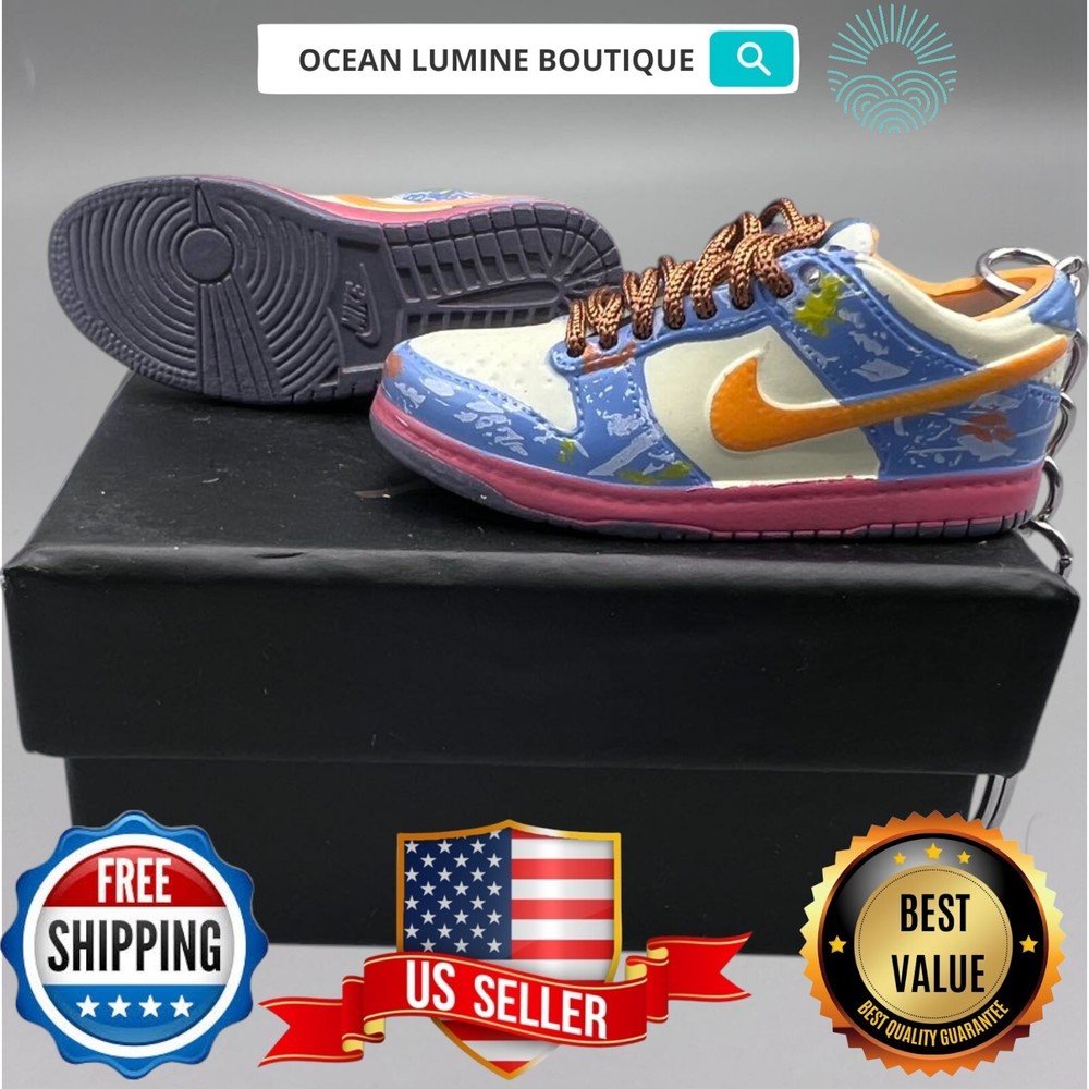 SB DUNK 3D Mini Sneaker Keychain, Jordan Sneaker Collectible, Box Options