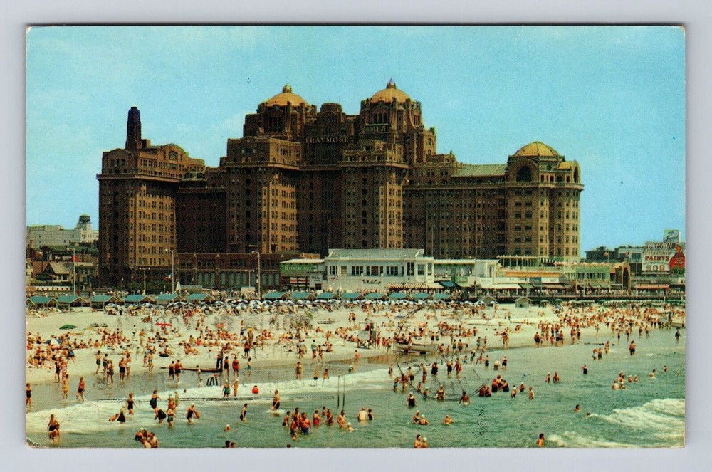 Atlantic City NJ-New Jersey, Traymore Hotel, Aerial, Vintage c1962 Postcard