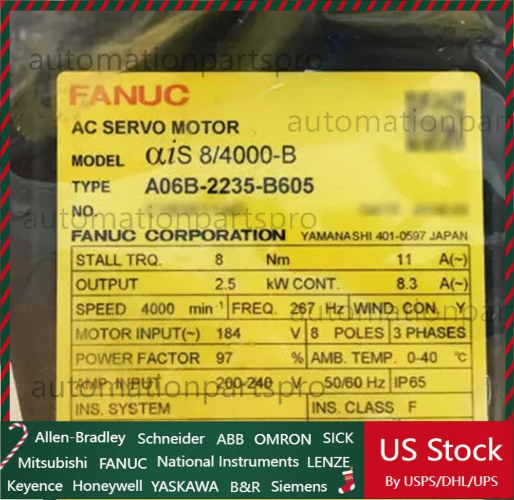 New In Box FANUC A06B-2235-B605 Servo Motor A06B2235B605 US Free TAX