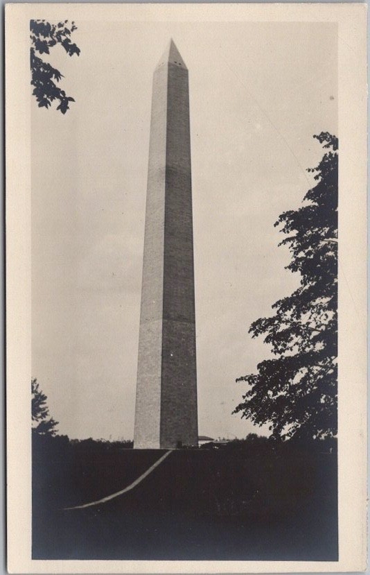 WASHINGTON D.C. Photo RPPC Postcard - View of Washington Monument / Dated 1912