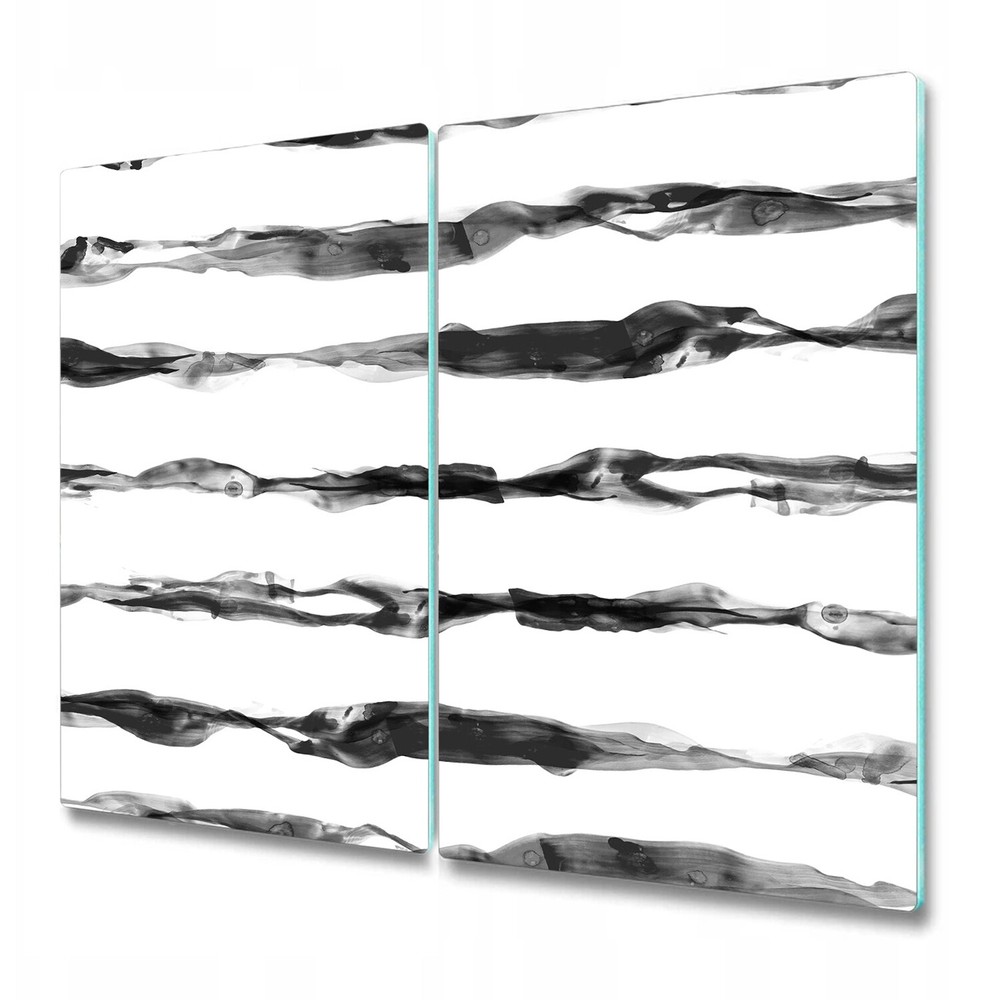 Glass Induction Ceramic Hob Cover Inked Stripes Abstract Watercolour 2x30x52