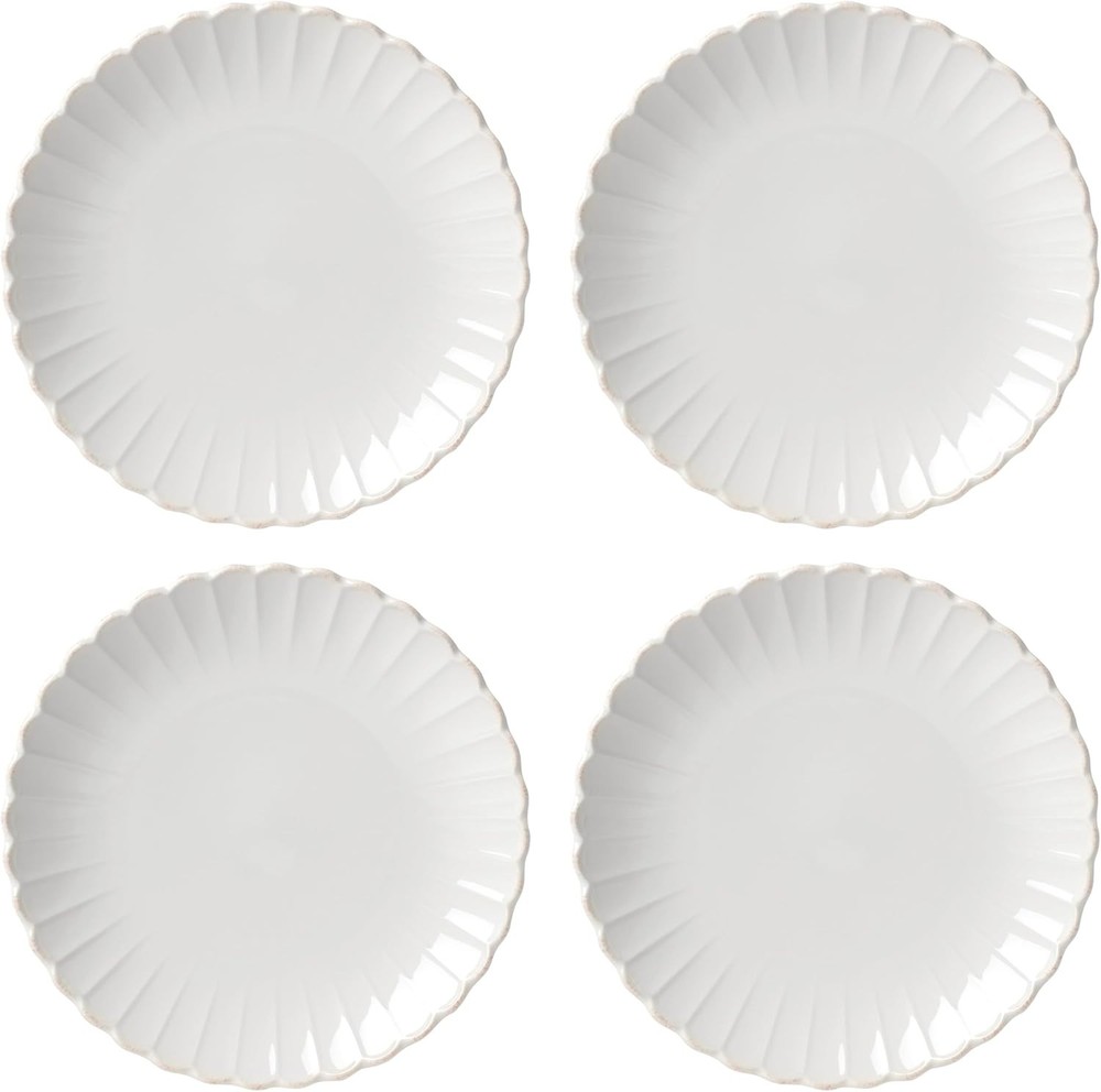 Lenox French Perle Scallop 4-Piece Dinner Plate Set