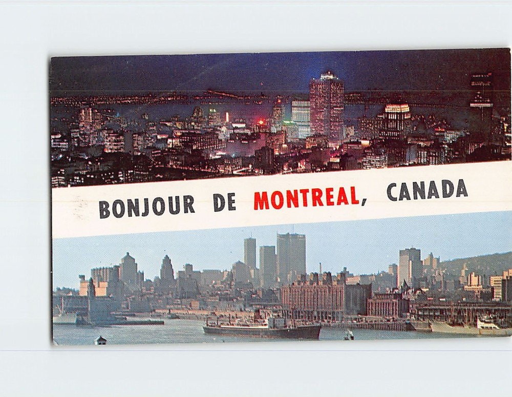Postcard View of Harbour and Skyline Montreal Quebec Canada