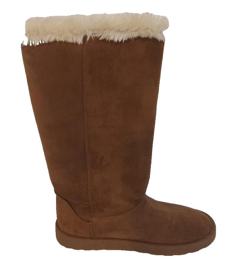 Joeboxer Womens Girls Size 6M Chestnut Faux Suede Fur Lined Winter Snow Boots