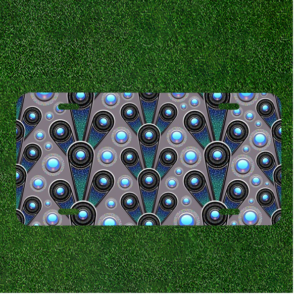 Custom Grey Abstract Pattern Personalized Car License Plate