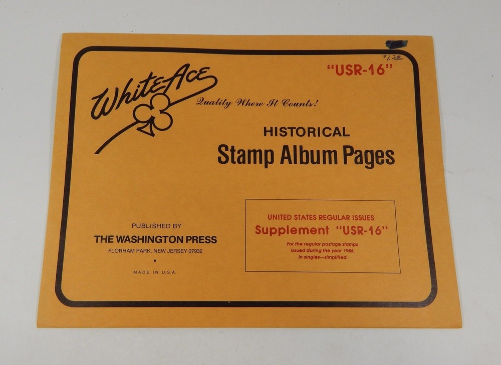 White Ace United States Regular Issues Supplement USR-16 1986 Stamp Album Pages