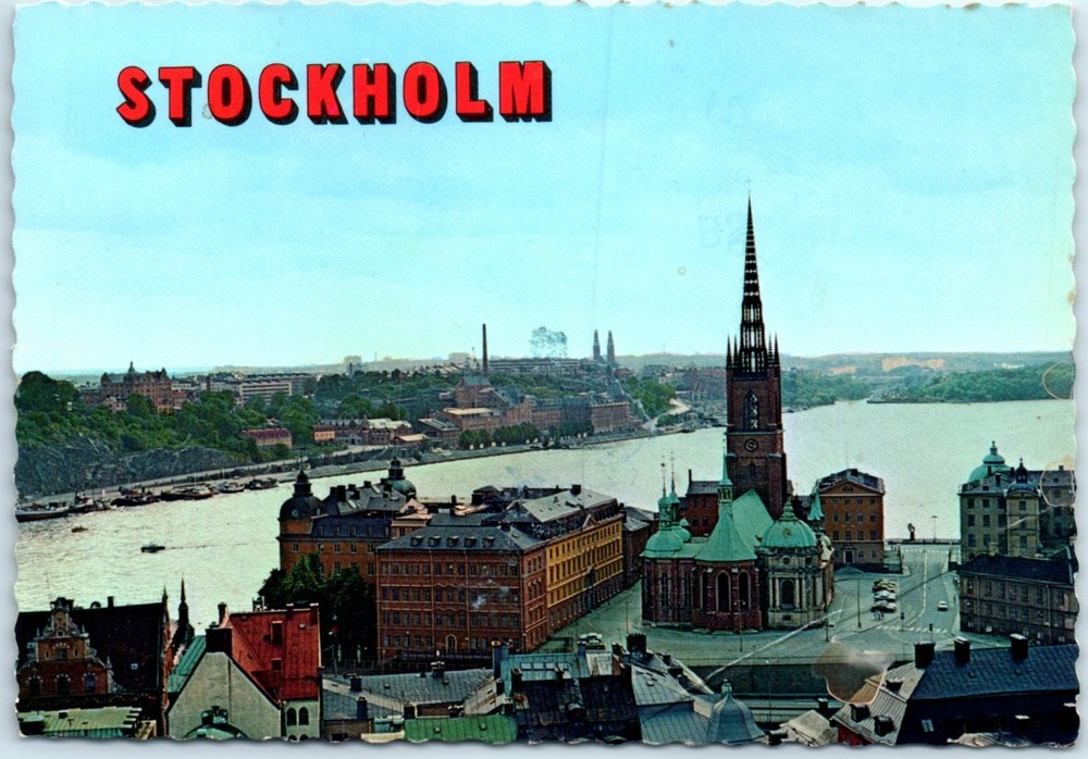 Postcard - View of the Riddarholmen Church - Stockholm, Sweden