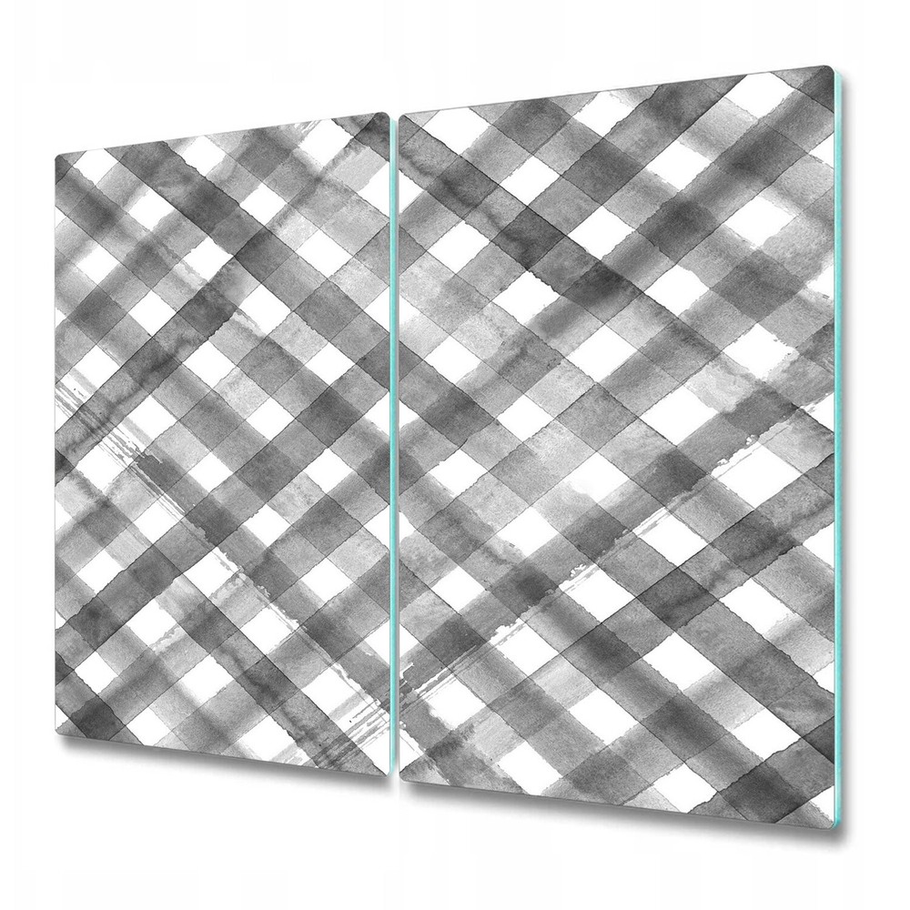 Glass Chopping Cutting Board Worktop Saver Grey Check Geometric Simple 2x30x52