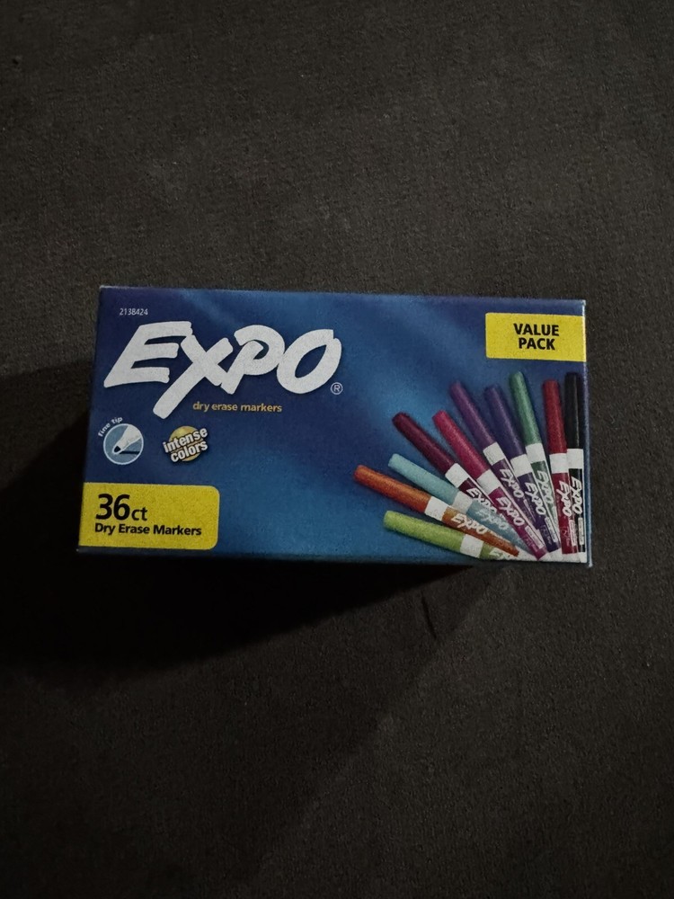 EXPO 2138424 Low-Odor Fine Tip Dry Erase Markers - Assorted Vibrant (36/PK) New